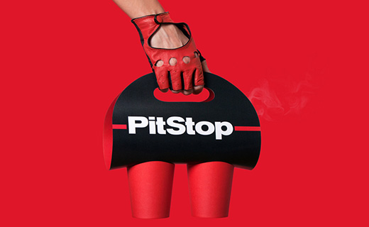 PitStop快餐连锁店品牌形象 以线条贯穿整体视觉